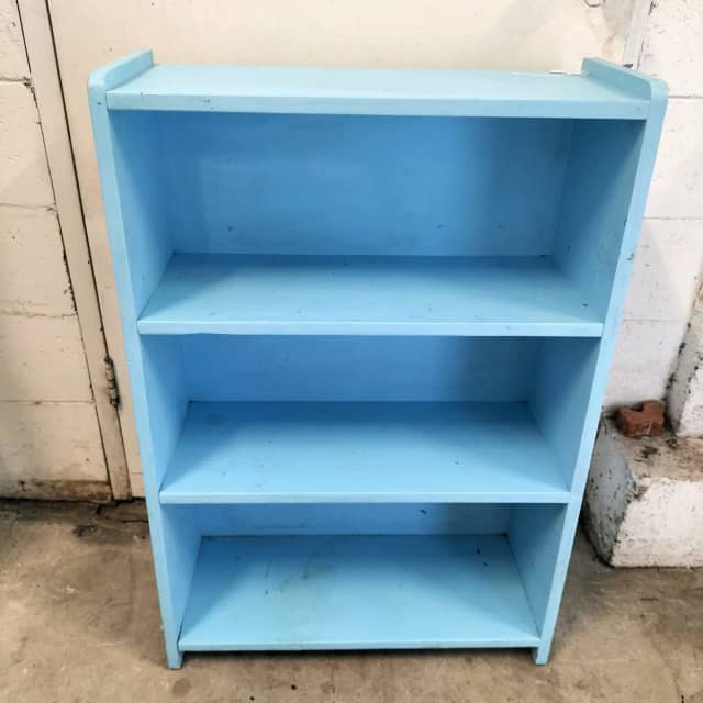 Small Blue timber three tier bookcase Bookcases & Shelves Gumtree