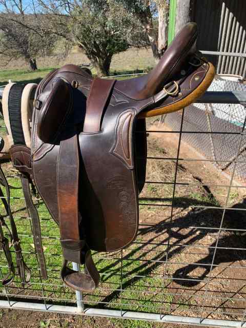 Syd Hill Steve Brady Special 16 Leather Stock Saddle 