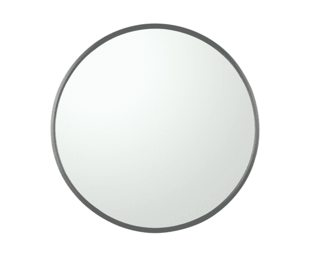 600x600x40mm Gunmetal Grey Stainless Steel Framed Mirror with Brackets