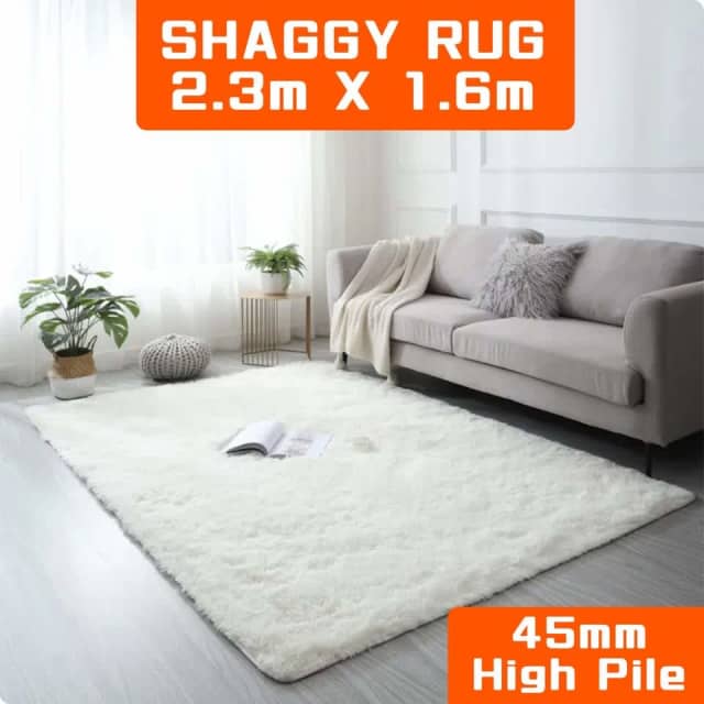 Floor Rug 2.3m x 1.6m Shaggy Rugs Soft Large Carpet Area Living RoomWA