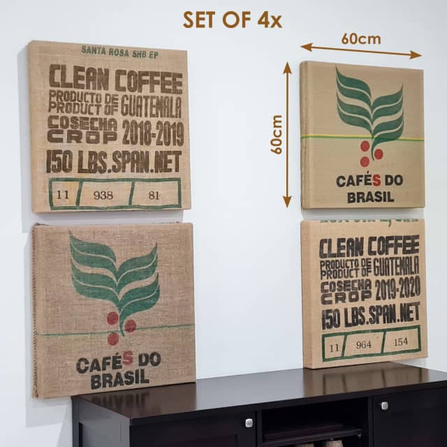 Coffee bag wall art acoustic panels Set of 4 Art Gumtree