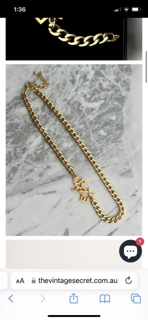 Reworked Vintage Chunky Louis Vuitton Padlock Necklace Gold Necklace