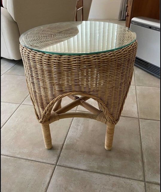 Beautiful Round Cane Glass Top Table Buffets & Side Tables Gumtree
