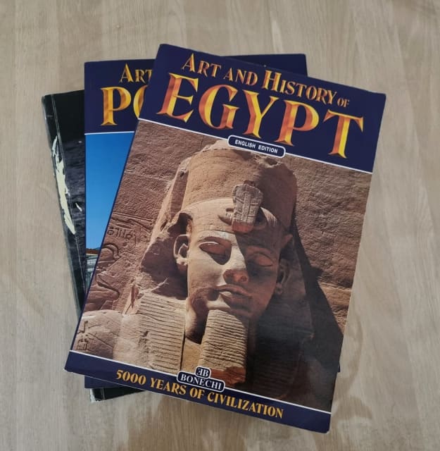 3 Vintage History Text Books including Art & History of Egypt