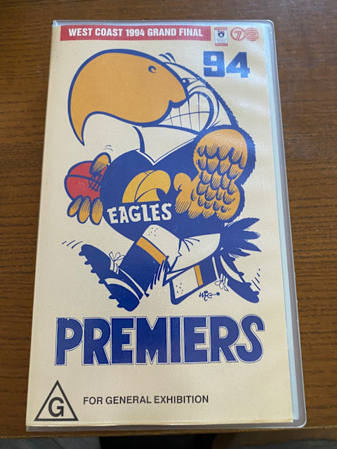 VHS tape 1994 AFL Grand Final West Coast Eagles Collectables