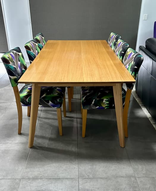 Dining Table with 6 chairs Tasmanian Oak Australian Made Dining