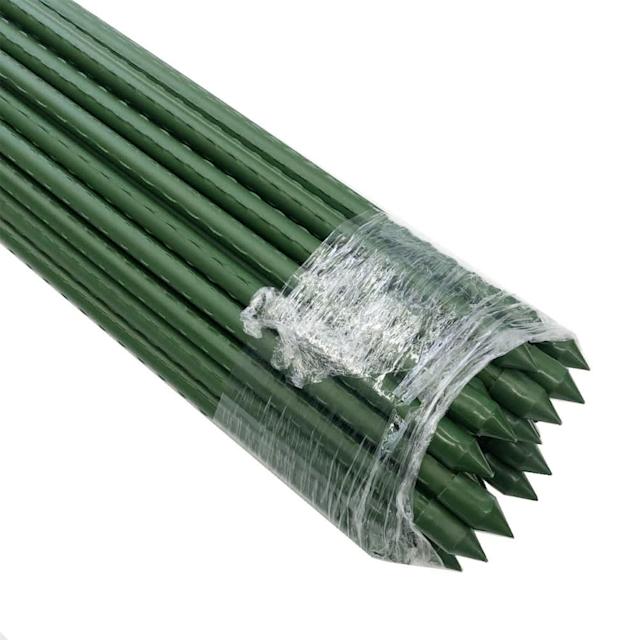 50pcs 1500mm x 11mm Green Garden Stakes PVC Coated Plant Supports
