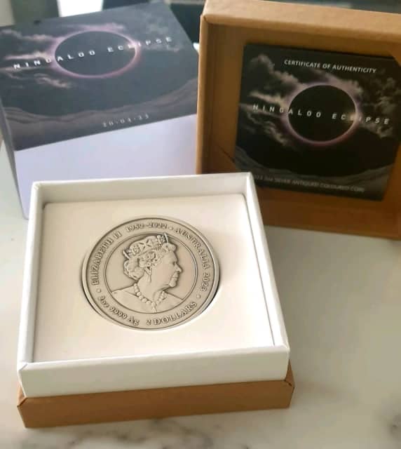 Perth Mint  2023 Ningaloo Eclipse 2oz Silver Antiqued Coloured Coin