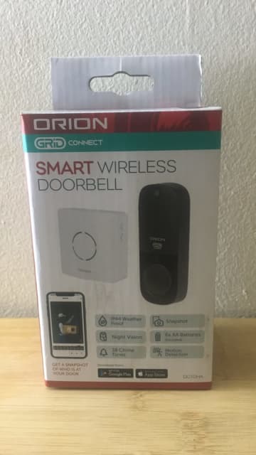 orion smart wireless video doorbell with grid connect