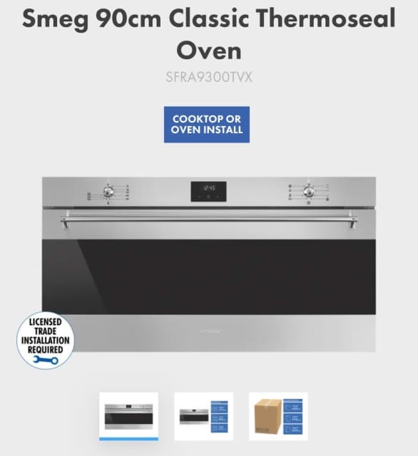 smeg 90cm classic thermoseal built in oven sfra9300tvx