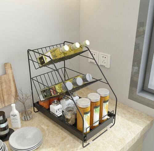 Wowmart Slide-Out Kitchen Organiser Condiment Rack Drying Dish Holder ...