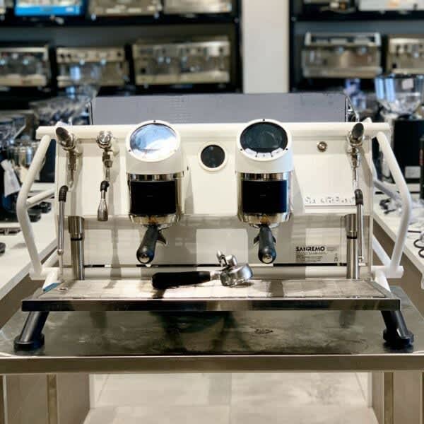 Immaculate WHITE 2 Group Sanremo Cafe Racer Commercial Coffee Machine
