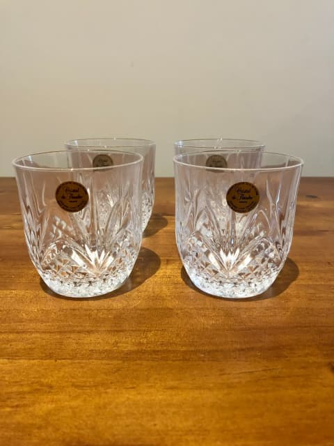 Vintage French Crystal Wine Glasses Cristal De Flandre Set of 2