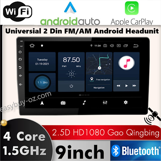 New 9 2 Din Android 10 Car Stereo Radio GPS Head Unit FM/AM CarPlay A