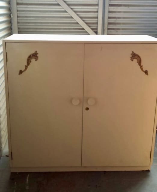 Mid Century Solid Timber Childrens Wardrobe/Linen Press Wardrobes