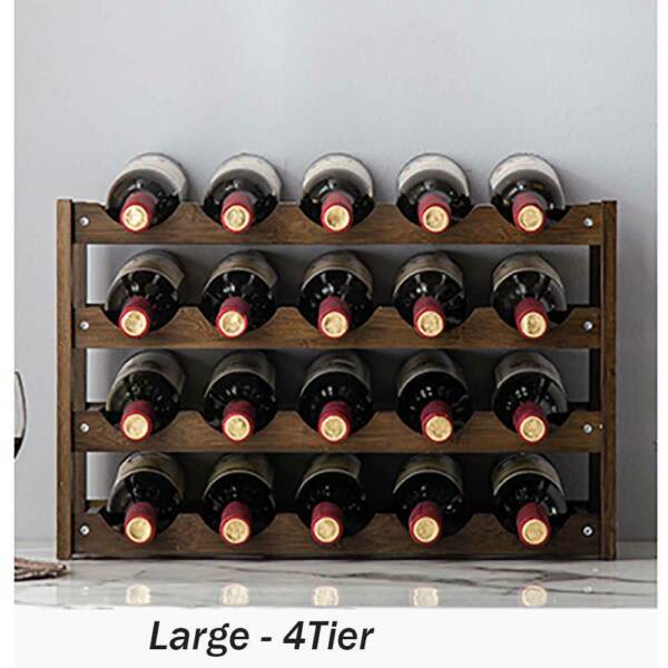 Wowmart Wooden 4 Tier 20 Bottle Wine Rack Storage Shelf in