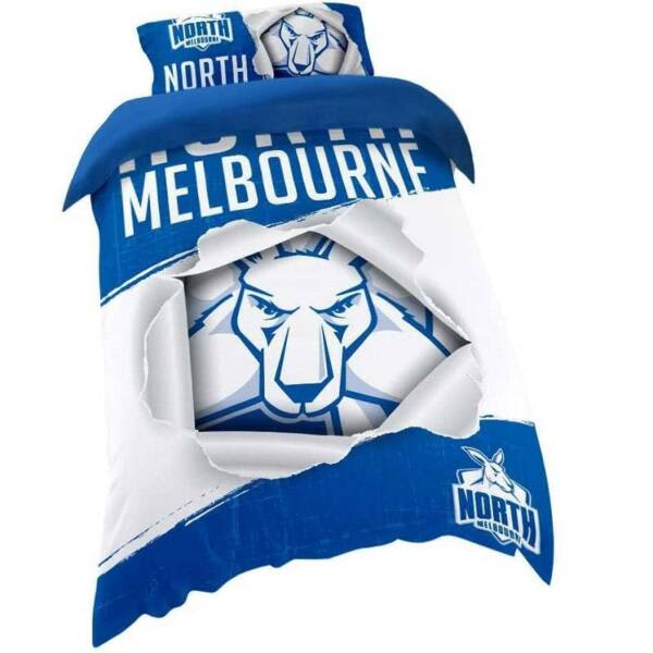 North Melbourne Football Club Single Bed Quilt Cover Set Licensed