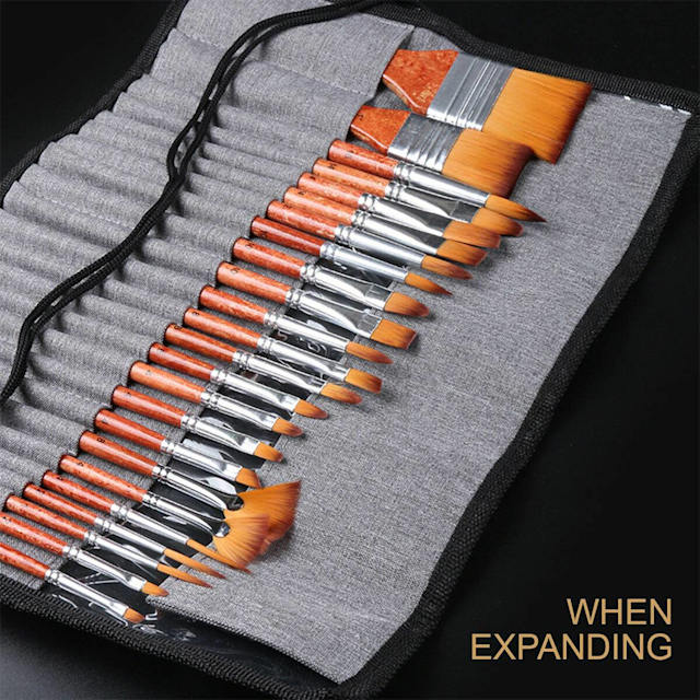 25 Pcs Artist Paint Brushes Watercolour Acrylic Oil Painting Brush