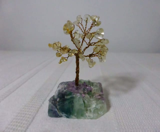 CRYSTAL GEMSTONE TREE figurine ornament figure Feng Shui Collectables