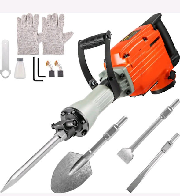 3600W Demolition Jack Hammer Commercial Jackhammer Grade Concrete 4 Ch