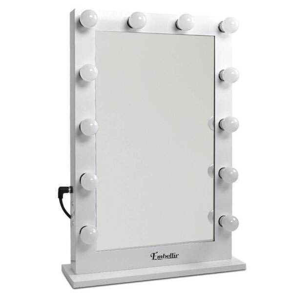 Make Up Mirror Frame with LED Lights 75x50cm White NEW Mirrors