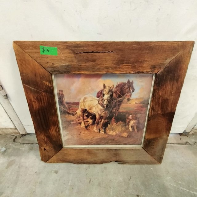Rustic timber framed " working horse" print Picture Frames Gumtree Australia Newcastle Area