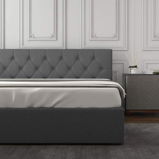 Milano Capri Luxury Gas Lift Bed With Headboard (Model 3) Grey No.28