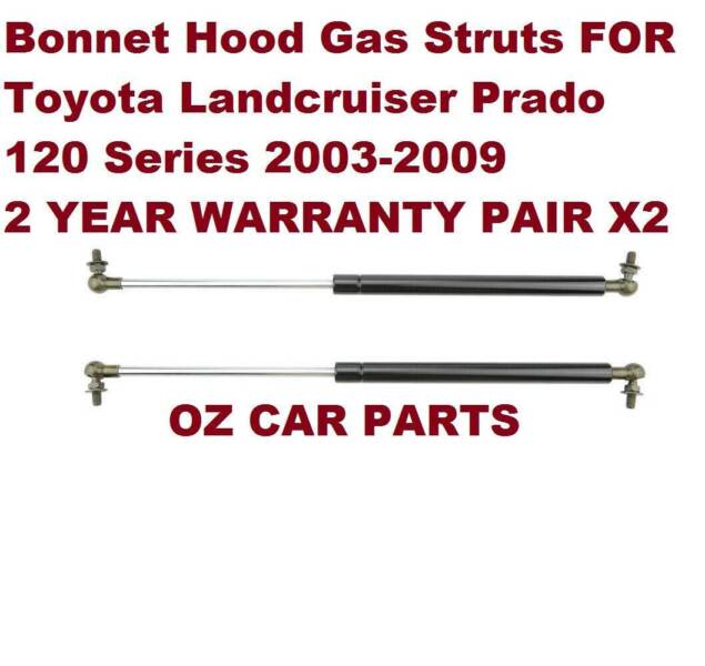 2x Hood Gas Struts FOR Toyota Landcruiser Prado 120 Series