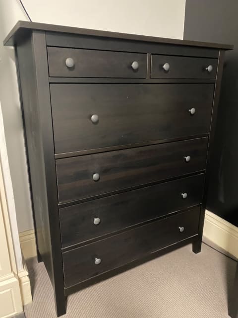 IKEA Hemnes chest of 6 drawers - Black / Brown | Dressers & Drawers ...