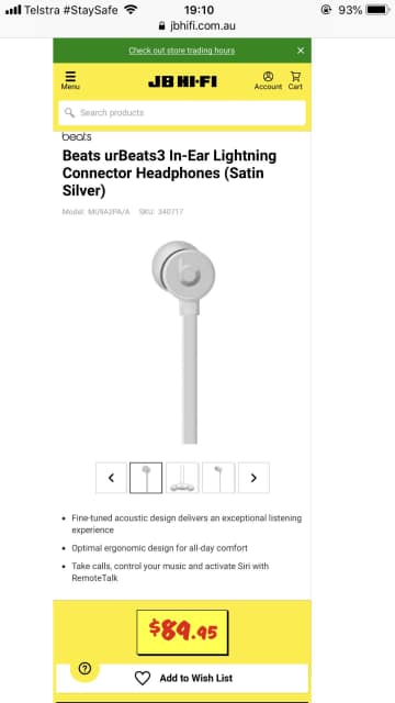 NEW ur beats 3(urbeats 3) silver color lightning connector | Headphones &  Earphones | Gumtree Australia Inner Sydney - Sydney City | 1311323890