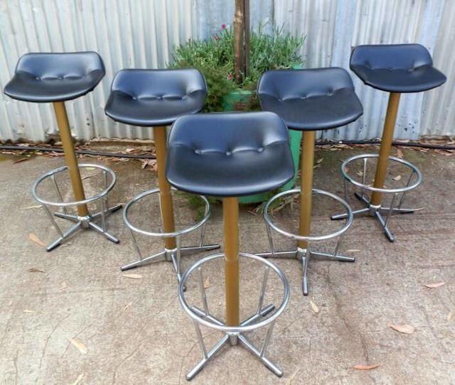 Mid Century Chrome Base Bar Stools Flour Mill Emporium York Stools