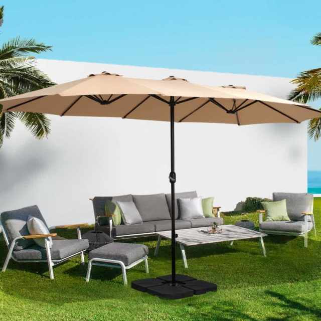 Outdoor Umbrella Twin Umbrella Beach Stand Base Garden Sun Shade