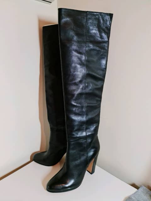 soft leather high boots