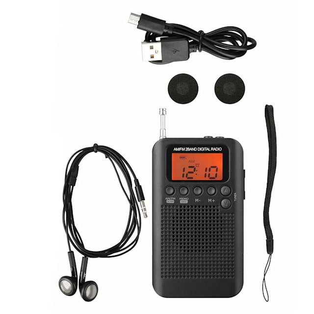 Portable Pocket AM/FM Digital Radio Antenna Battery Powered Receiver