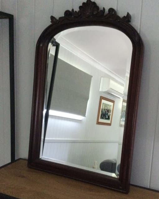 Antique/Vintage Mahogany Bevelled Edge Hall Mirror 500mm (w) 750mm (H