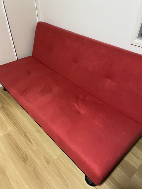 small red futon