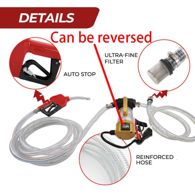 12V Diesel Transfer Pump Extractor Oil Fuel Electric Bowser Auto DC