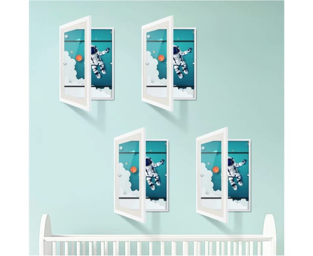 4Piece Kids Art Frames A3 Paper Photo Frame Wooden White Picture