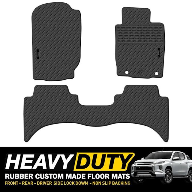 Custom Heavy Duty Rubber Floor Mats Triton MR GLS GLX Dual Cab BLACK Auto Body parts Gumtree