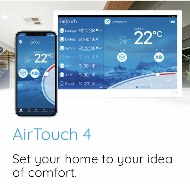 Air touch 4 controller best wifi ducted airconditioning controller Air Conditioning & Heating
