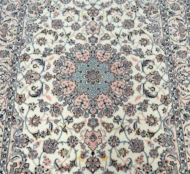 Masterpiece room size wool and silk handmade Persian Nain rug Rugs