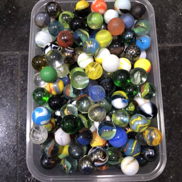 Marble Collection. Over 100 marbles in box Miscellaneous Goods
