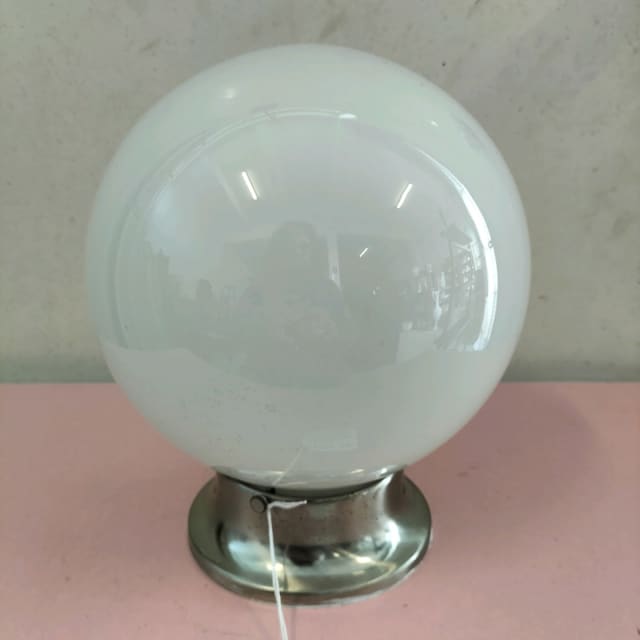 Retro 1970s white ball globe light fitting/ fixture. Ceiling Lights