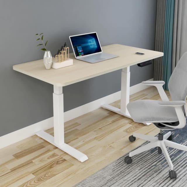 Standing Desk Height Adjustable Sit Stand Motorised White 120cm | Desks ...