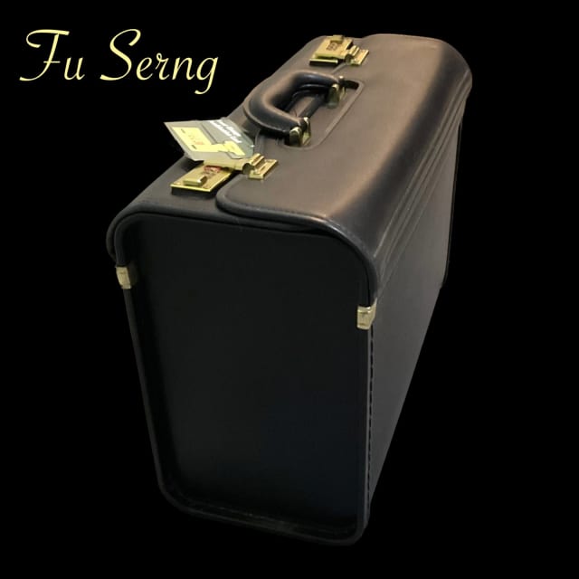 Fu Serng Large Executive Leather Briefcase Combination Lock Black