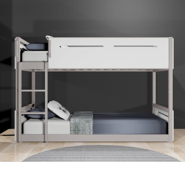 Low Line Single Bunk Bed White mixed with Grey Beds in Dandenong