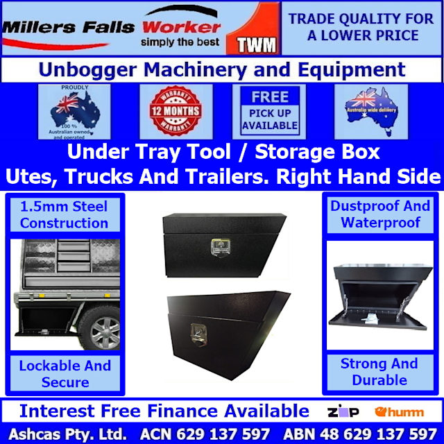 Millers Falls Right Side Under Tray Steel Tool / Storage Box Black