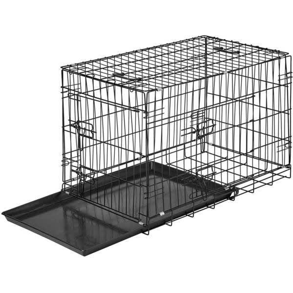 Dog Puppy Cat Pet Cage Kennel Collapsible Metal Crate w/Tray 24 30