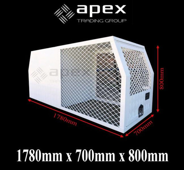 APEX ALUMINIUM WHITE CANOPY DOG CAGE TOOL BOX TOOLBOX UTE 16010CPW