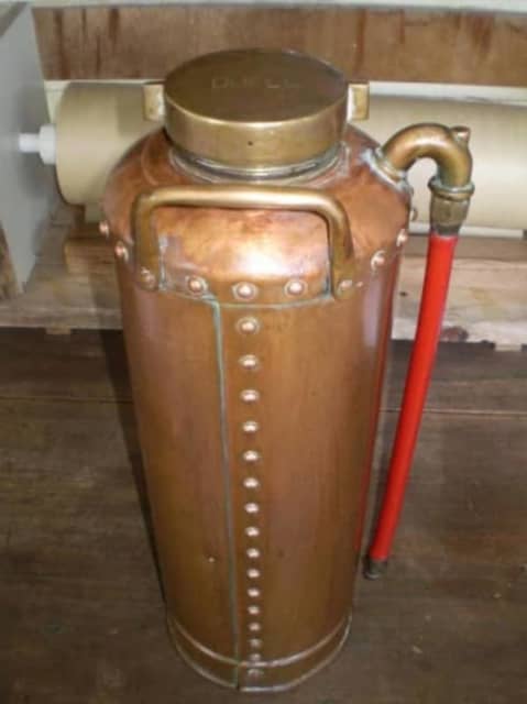 Vintage Quell Brass Copper Fire Extinguisher 7 5cm Diameter Collectables In Kingaroy QLD